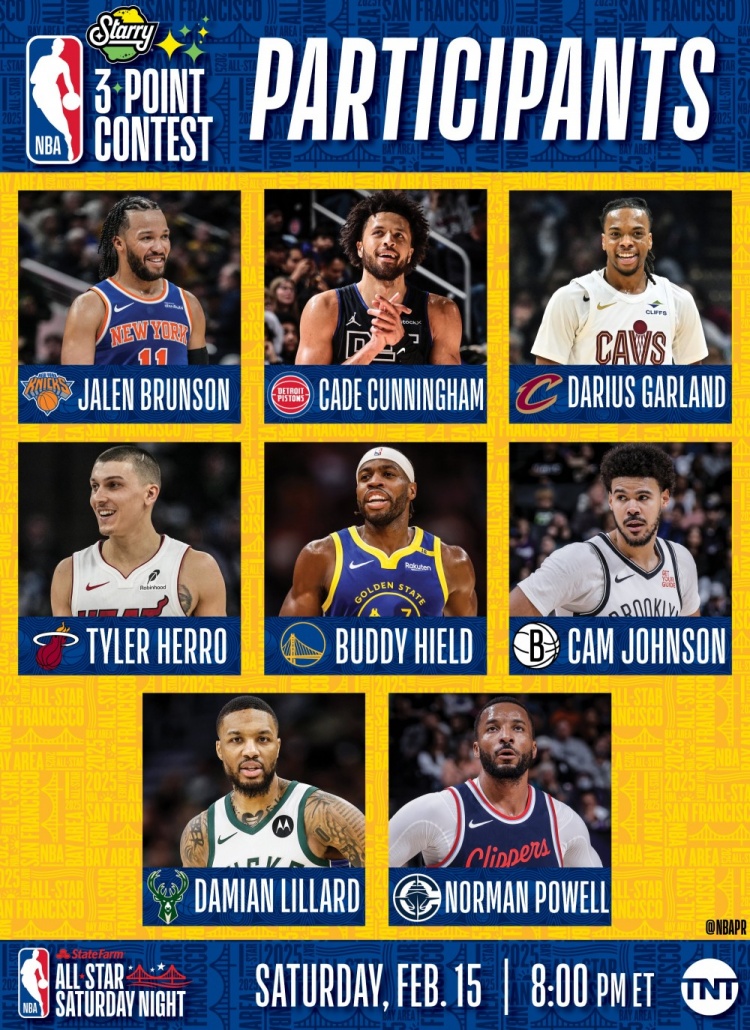 NBA全明星三分大賽名單：利拉德沖擊三連冠 希爾德、康寧漢姆在列