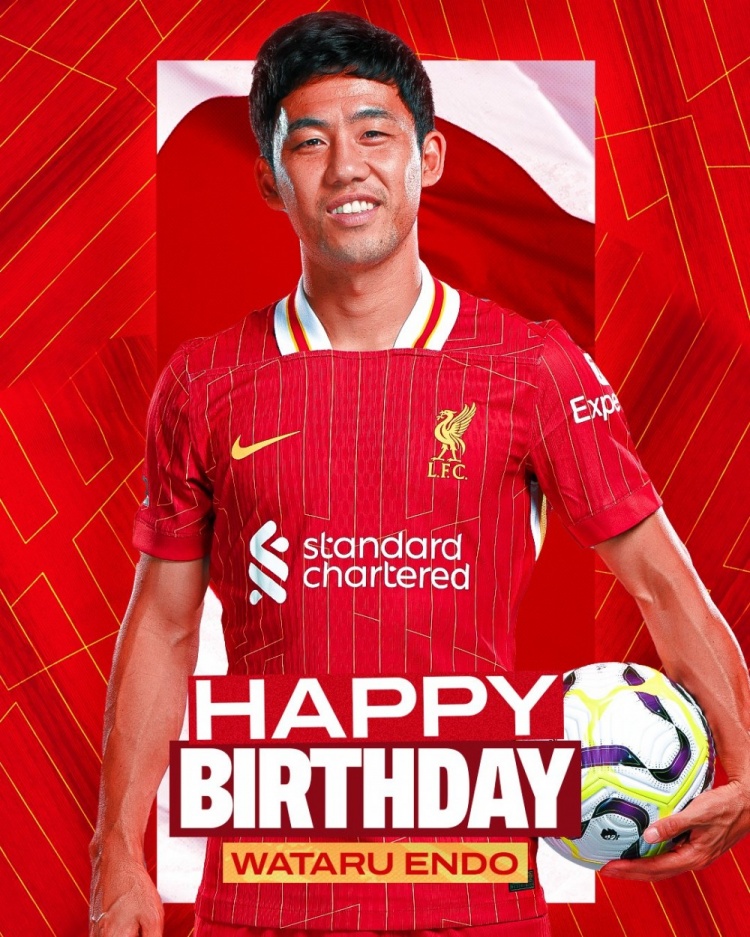  利物浦祝遠藤航32歲生日快樂，球員加盟紅軍至今出戰(zhàn)62場比賽