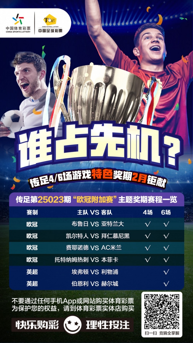  誰占先機(jī)？！傳足特色獎(jiǎng)期第25023期聚焦歐冠附加賽