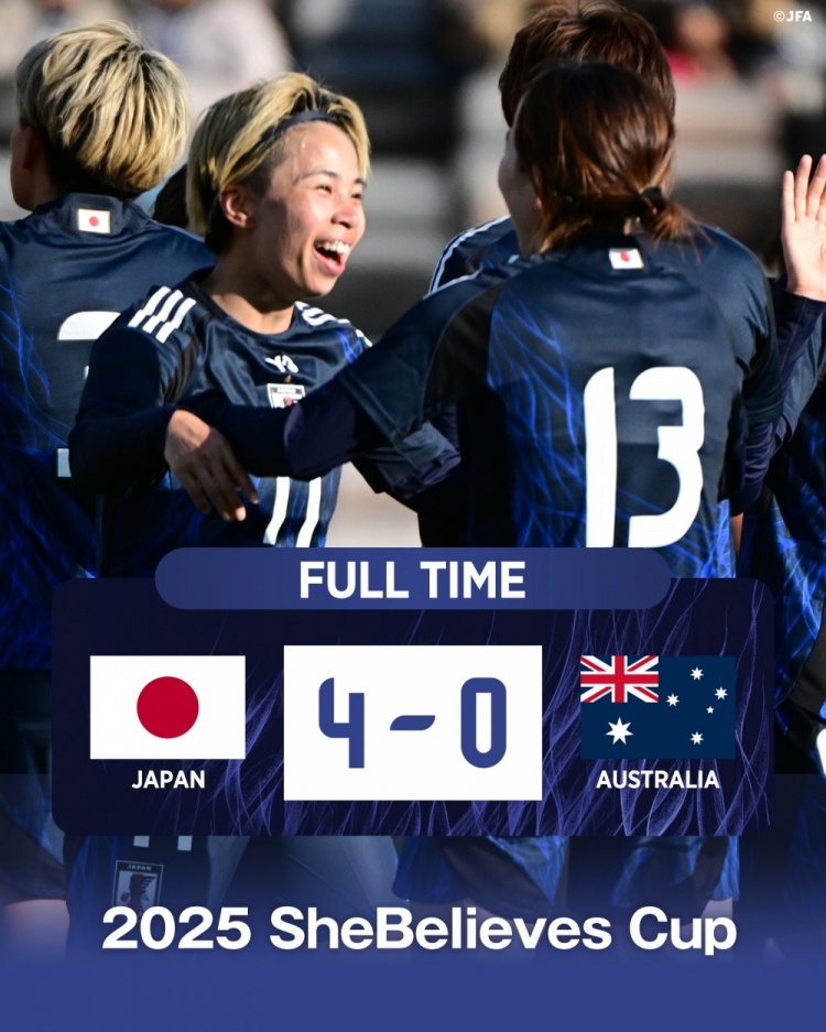  熱身賽日本女足4-0澳大利亞女足，田中美南2射1傳&長谷川唯任隊長