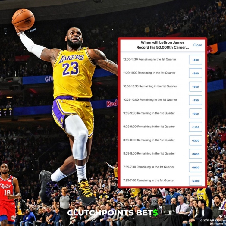  僅差1分！詹姆斯今日何時破五萬分賠率：開場30秒內(nèi)最被看好
